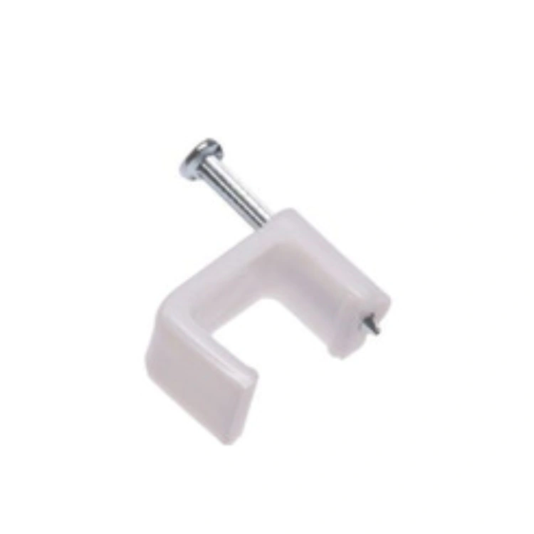 best quality good price white PE material steel nail cable clip.