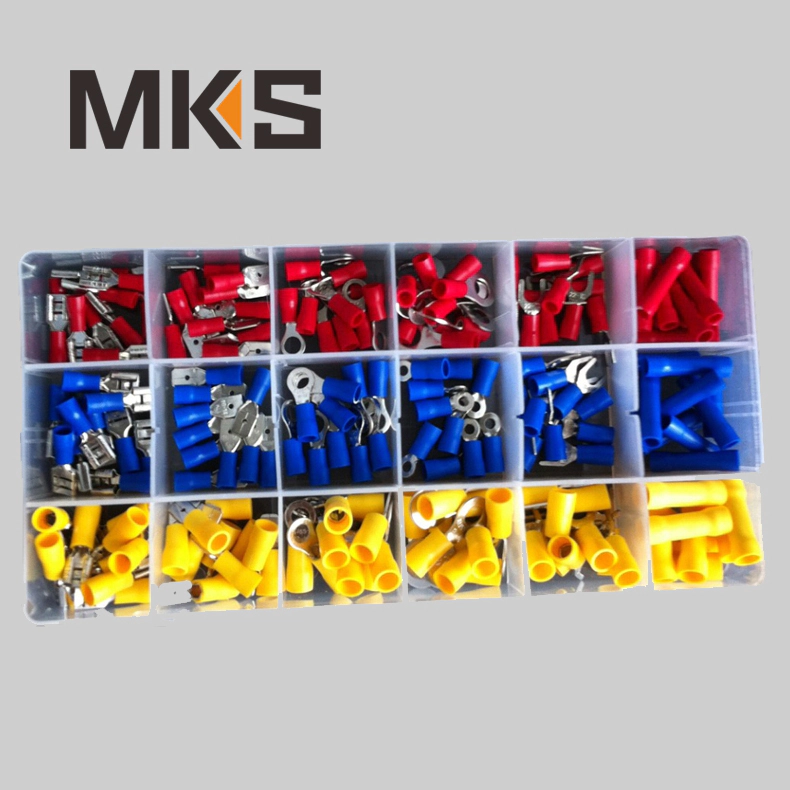 180pcs Mixed Assorted Lug Kit, Insulated Spade Wire Connector Crimp Terminal