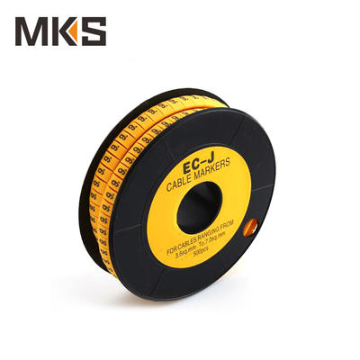 High quality flat PVC Circle Wire cable route marker yellow 2~8mm2 EC-J